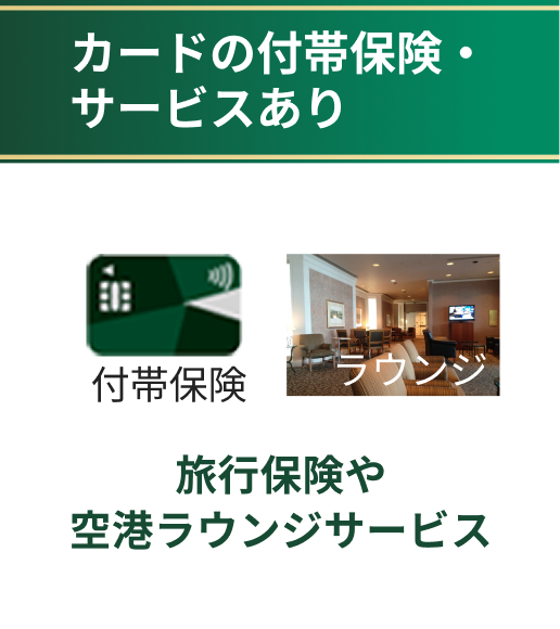 カードの付帯保険・サービスあり