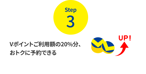 Step 3: Vポイント利用で20%おトクにお支払いできます